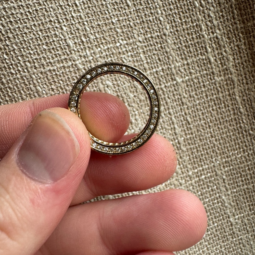 Elegant Gold and Silver Crystal Ring